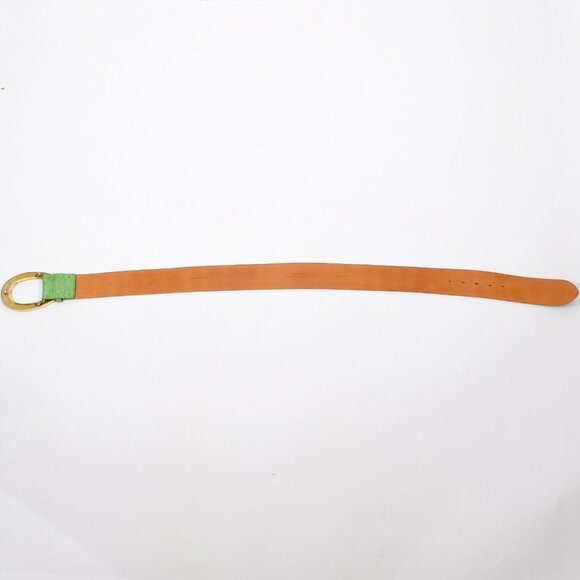 Ralph Lauren Collection Belt sz M alligator green gold horseshoe buckle main image 7